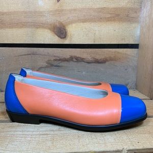 Sas Captoe Ballet Flats Orange Blue Size 7 M